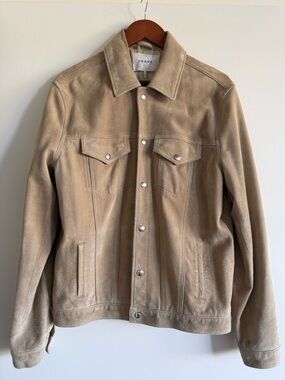 Men’s FRAME Denim Tan Suede Trucker Jacket